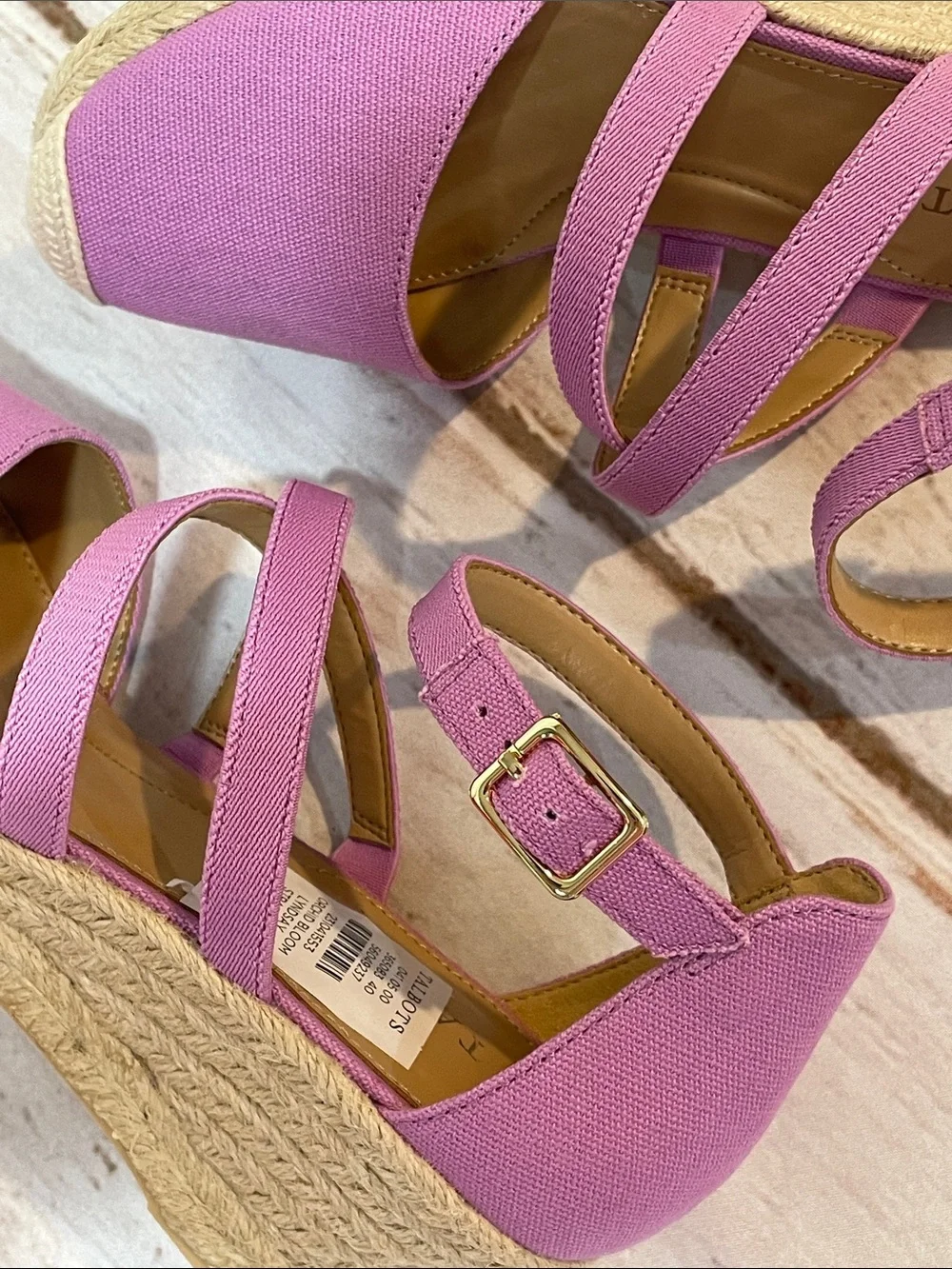 NWT Talbots Lilac Espadrille 7 Wedge Sandals Lyndsay Strappy Ankle Shoes NEW